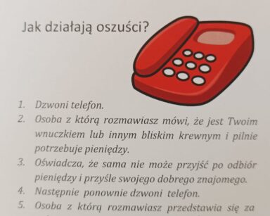 Zbliżenie. Ulotka z napisem 